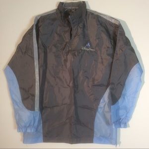 Disney Parks Pullover Packable Rain Windbreaker 1/4 Zip Long Sleeve Blue Gray